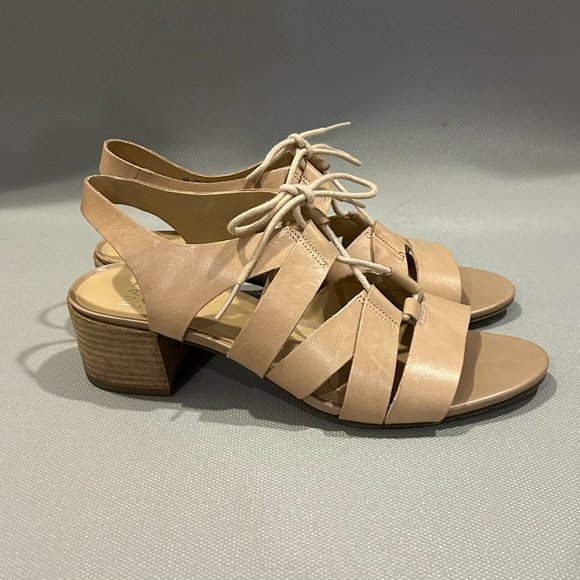Naturalizer Felicity Lace-Up Beige Sandal Heels | Size 7 - Picture 6 of 11